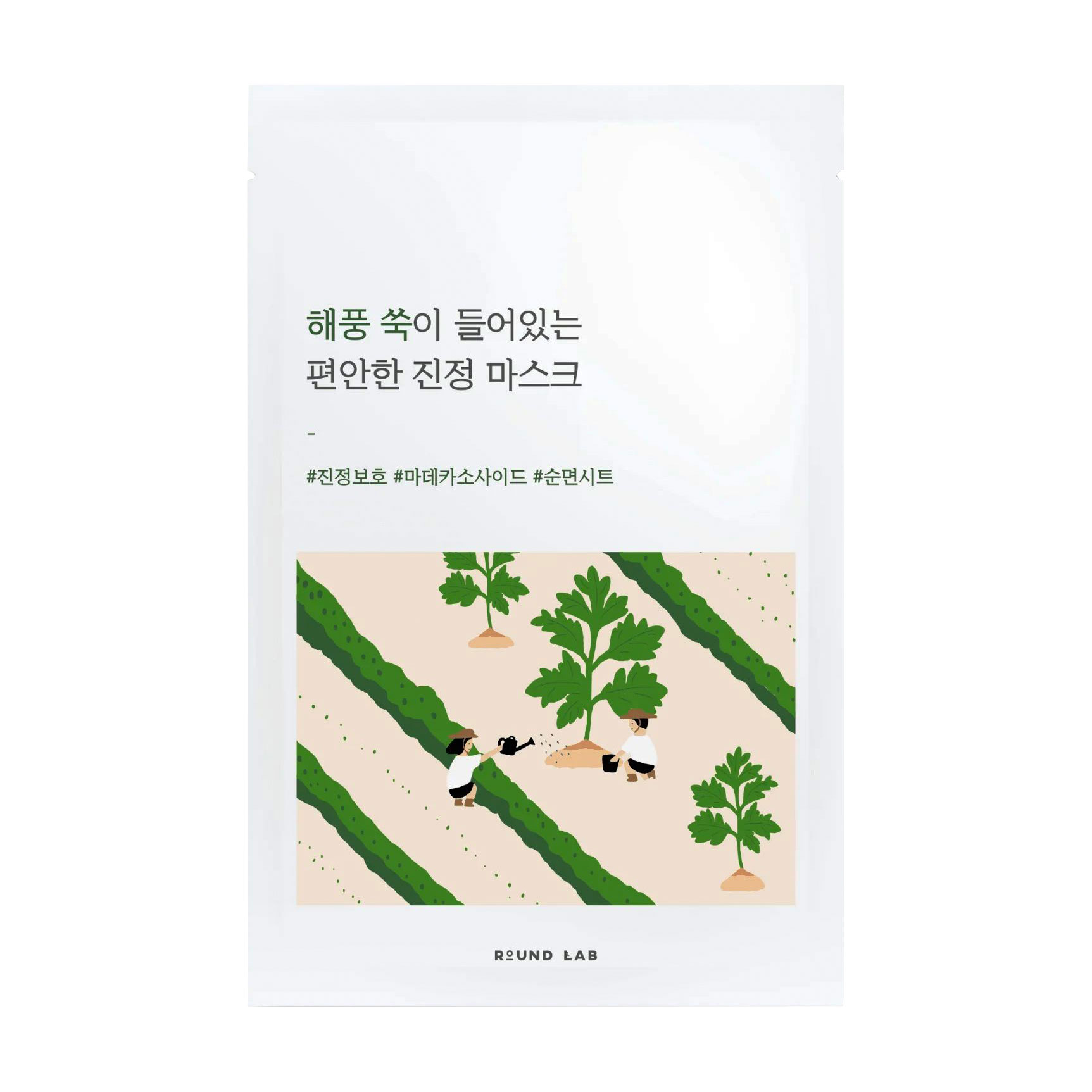 Заспокійлива тканинна маска для обличчя Round Lab Mugwort Calming Sheet Mask з морським полином, 25 мл
